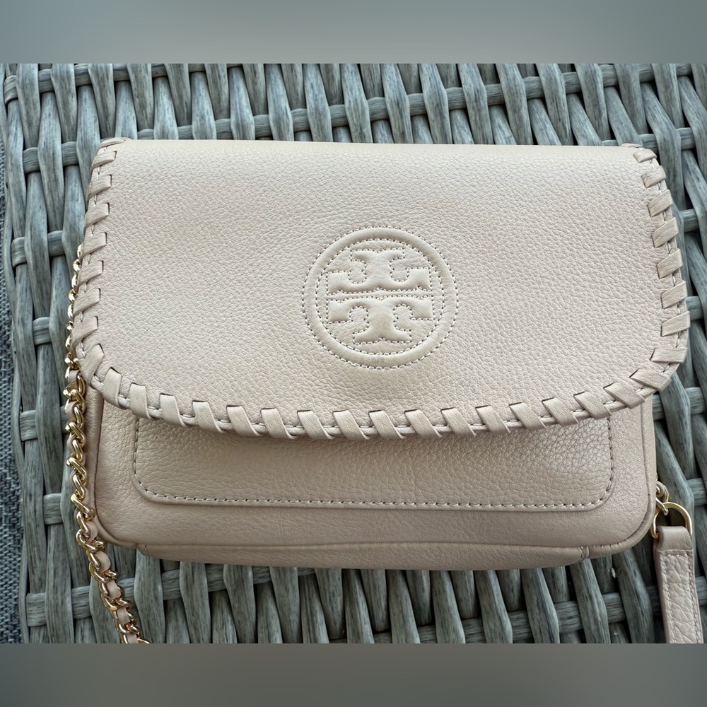 Tory Burch "Marion Mini" Soft Leather Crossbody bag- Blush Color.